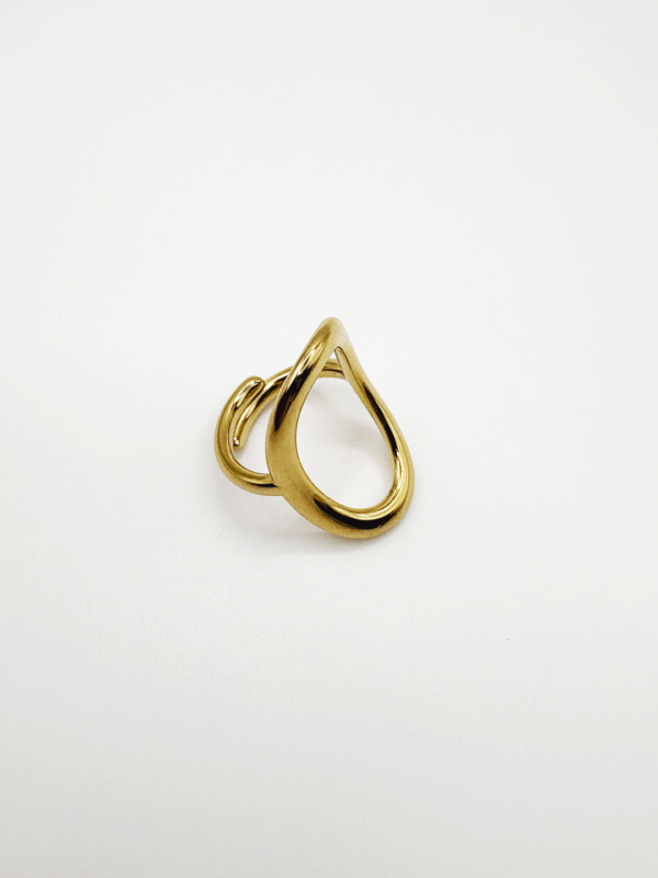 anillo ovalado liso dorado