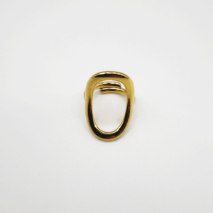 anillo ovalado liso dorado