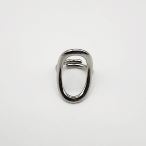anillo ovalado liso plata