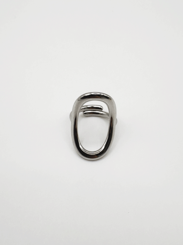 anillo ovalado liso plata